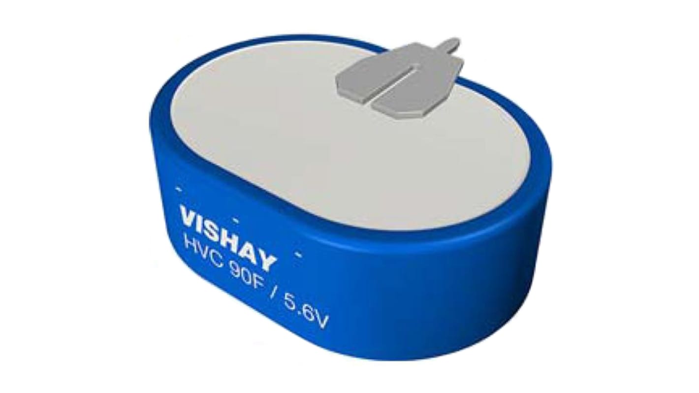 Supercondensador Vishay, 90F, -20 → +80%, 4.2V dc, Montaje en orificio pasante, 135 (dc) mΩ, 40 (ac) mΩ