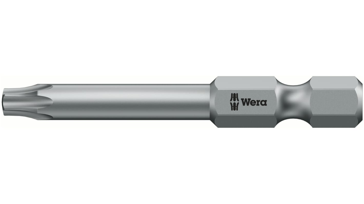 Wera Tamperproof Torx Screwdriver Bit, T8 Tip, 89 mm Overall