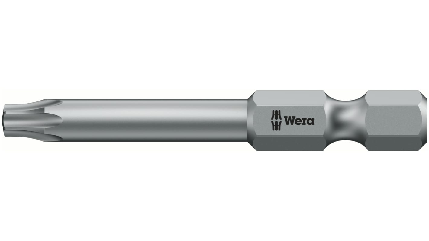 Wera Tamperproof Torx Screwdriver Bit, T10 Tip, 89 mm Overall