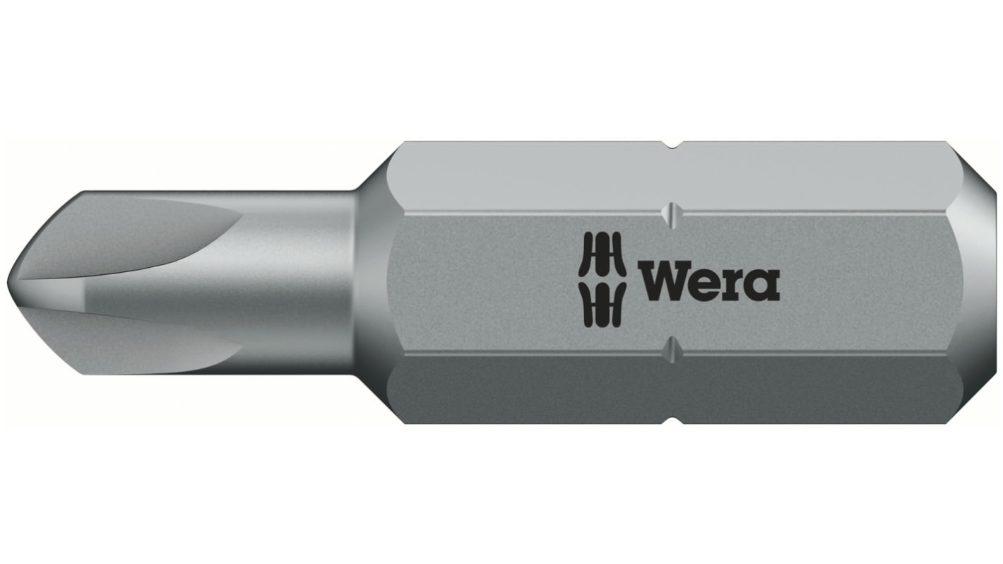 Wera Torq-Set Screwdriver Bit, TQ2 Tip, 1/4 in Drive, Hexagon Drive, 25 mm Overall