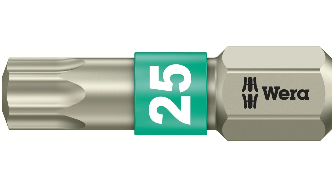 Wera Torx Screwdriver Bit, T25 Tip, 25 mm Overall