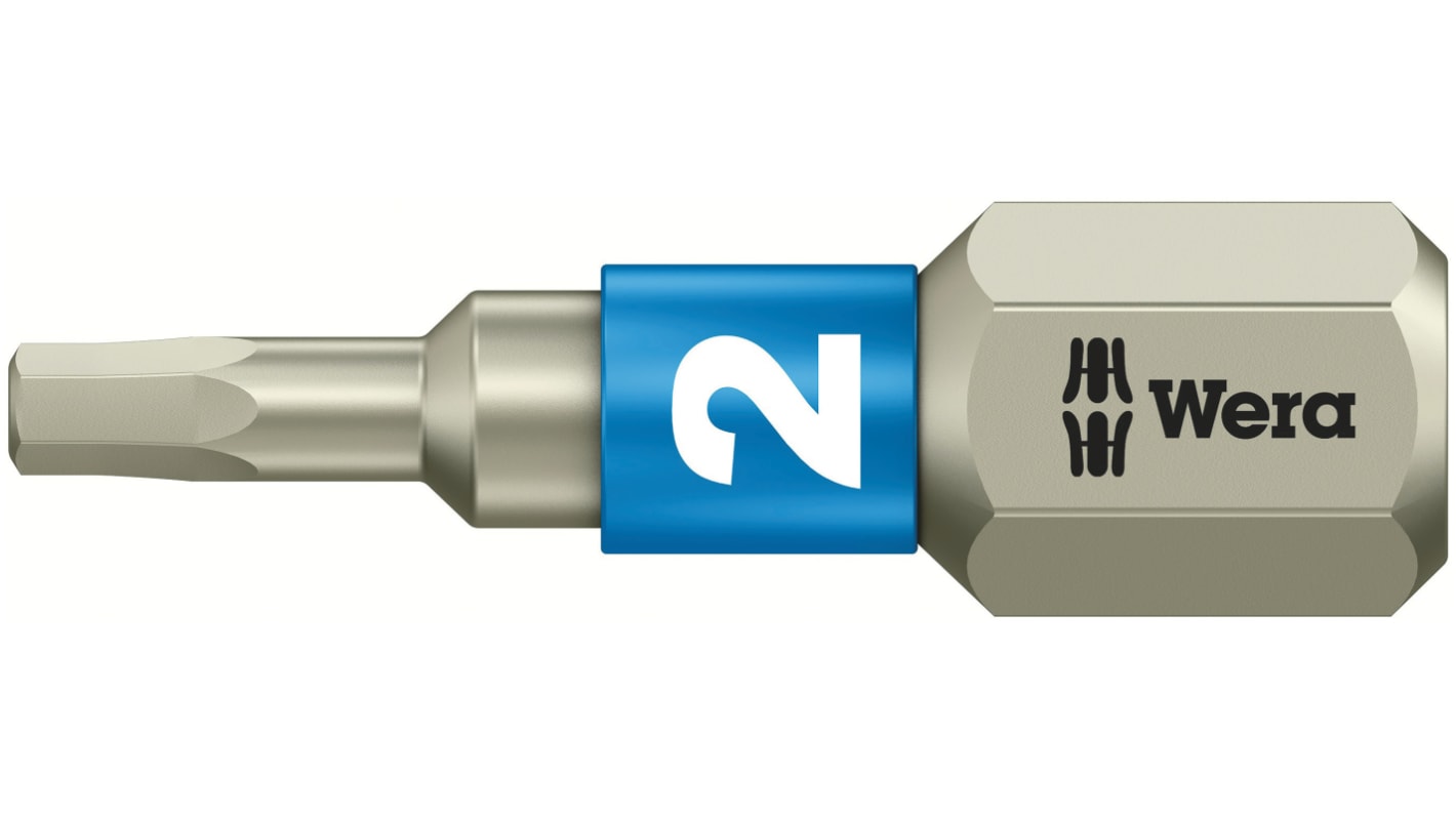 Punta de atornillar Wera, Hexagonal 2 mm de Acero Inoxidable