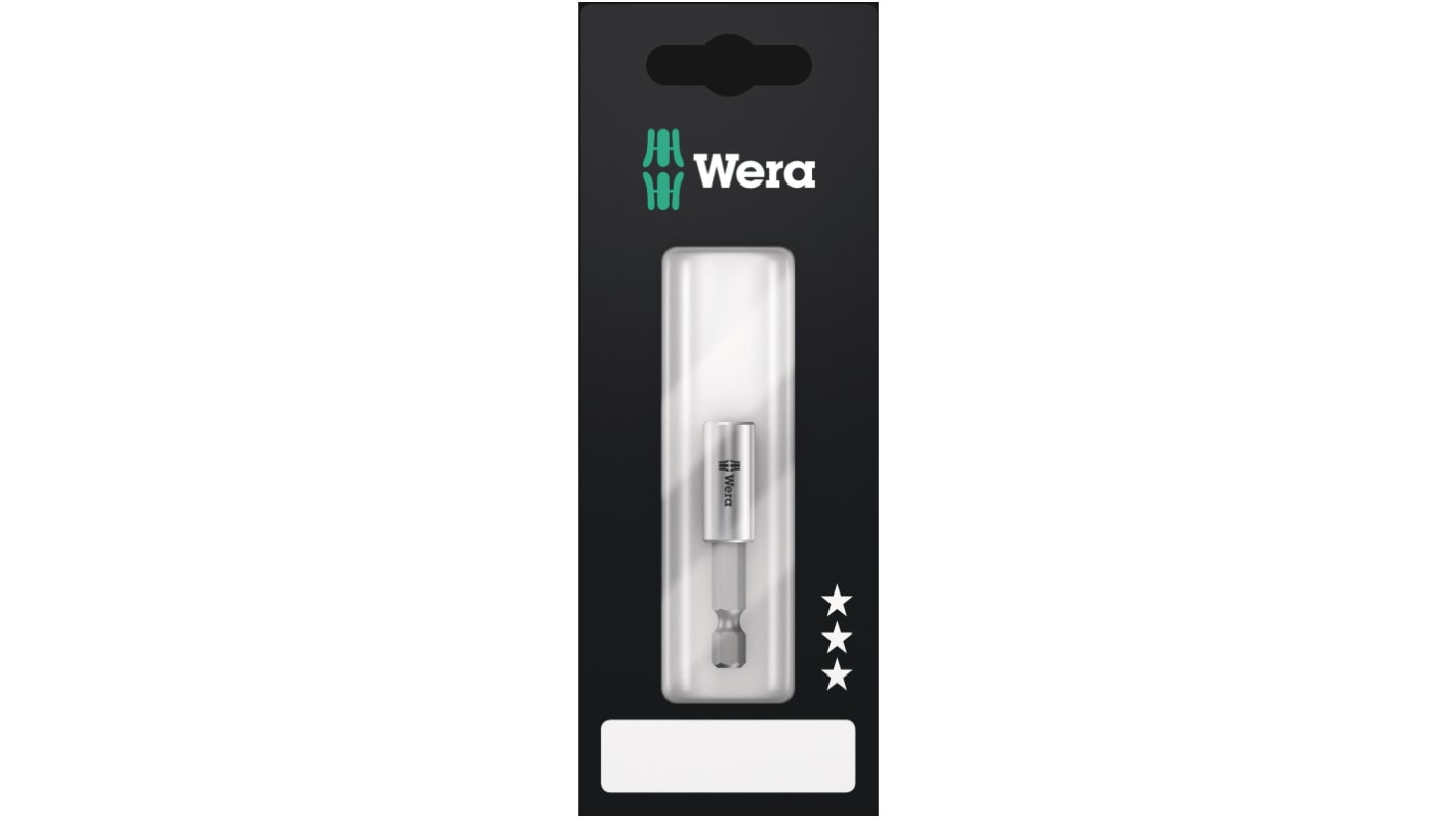 Wera Hexagon Bit Holder, 1/4 in Tip, 1/4 in Drive, 50 mm Overall