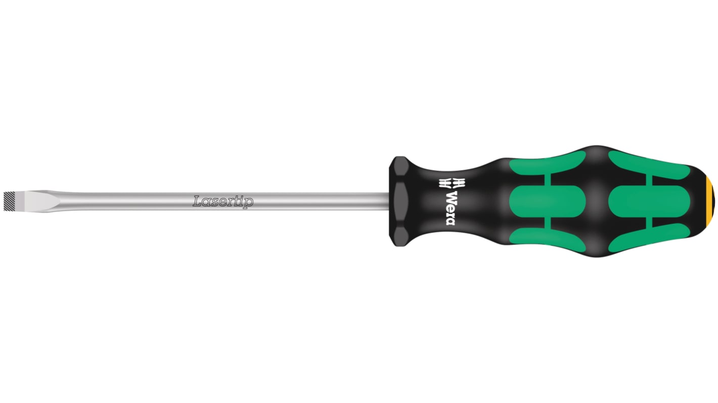 Wera Slotted  Screwdriver, 6 mm Tip, 125 mm Blade, 230 mm Overall