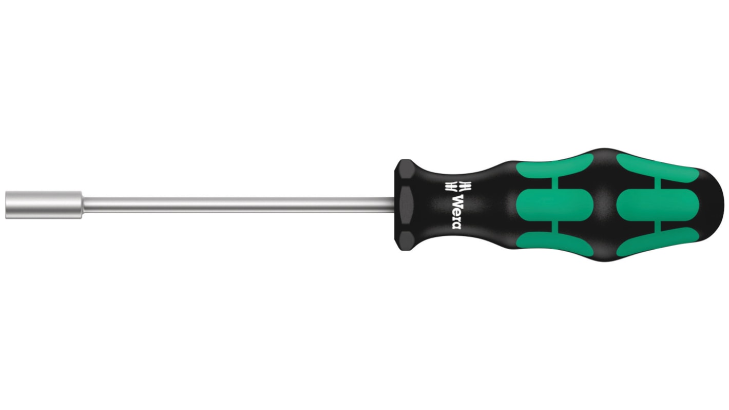 Wera Hexagon Nut Driver, 3 mm Tip, 125 mm Blade, 223 mm Overall