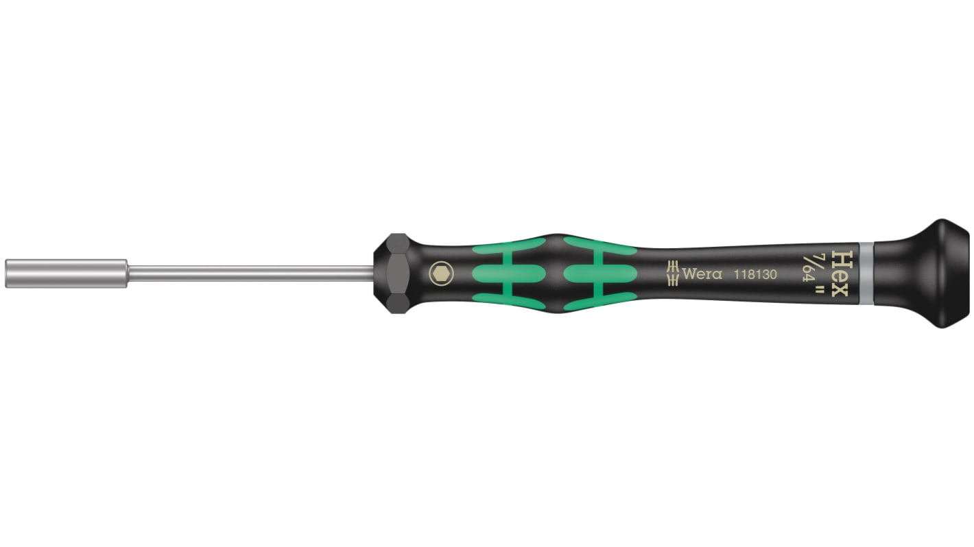 Wera Nut Driver, 7/64 in Tip, 60 mm Blade, 157 mm Overall