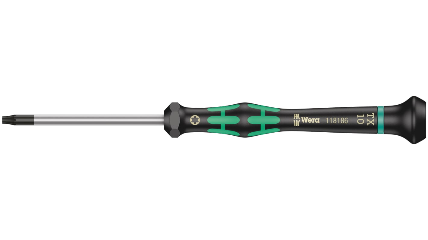 Wera Torx Precision Screwdriver, T10 Tip, 60 mm Blade, 157 mm Overall