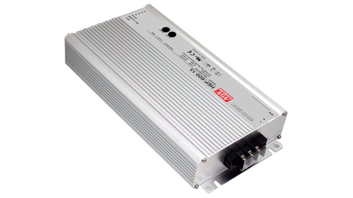 Alimentatore switching MEAN WELL HEP-600-48, 600W, ingresso 127 → 431 V dc, 90 → 305 V ac, uscita 48V cc,