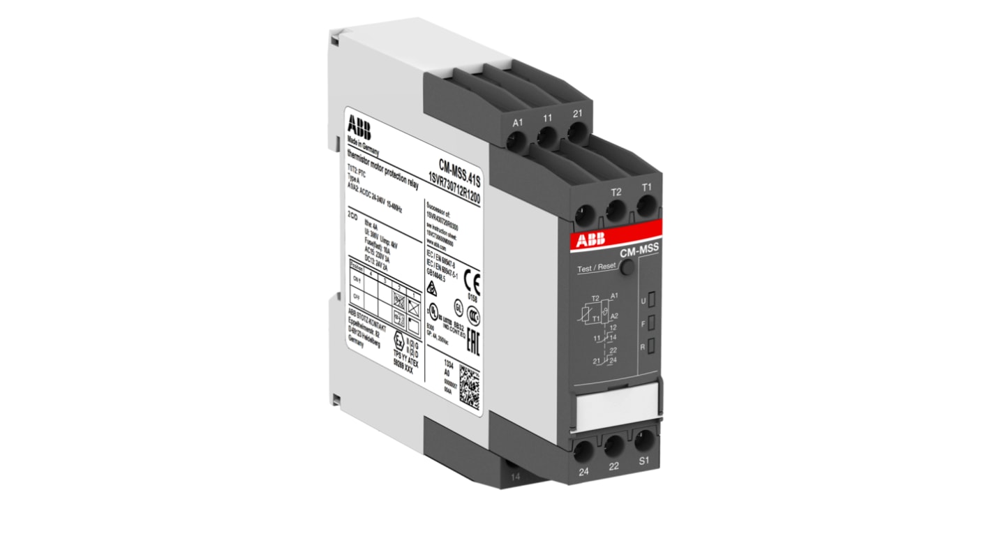 ABB Temperature Monitoring Relay, DPDT, DIN Rail