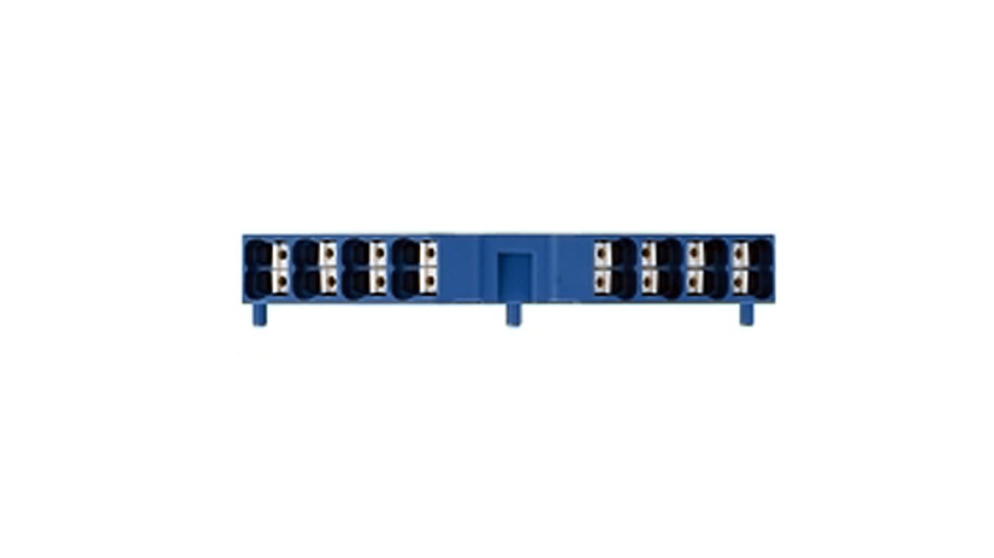 Weidmuller P Series Blue DIN Rail Terminal Block, Quadruple-Level, Push In Termination