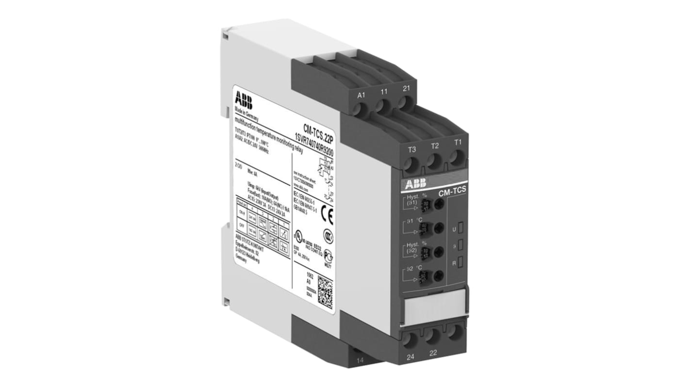 Relé de supervisión de Temperatura ABB serie CM-TCS, SPDT