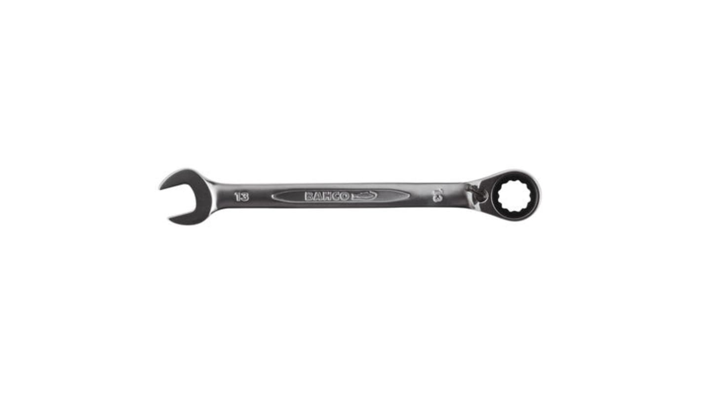 Bahco Ratchet Spanner, 15mm, Metric, Double Ended, 200 mm Overall