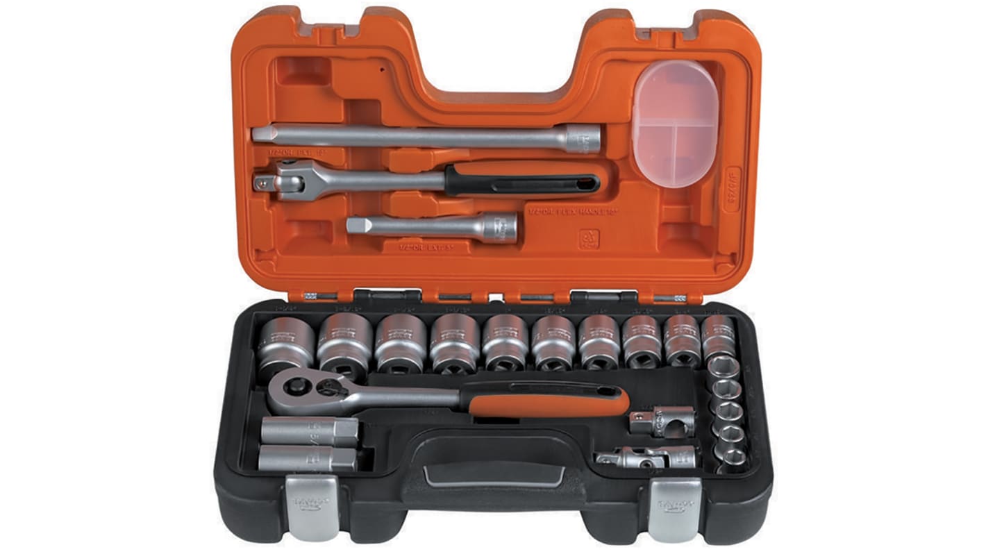 S240AF Bahco 23Piece Imperial 1/2 in Standard Socket Set with