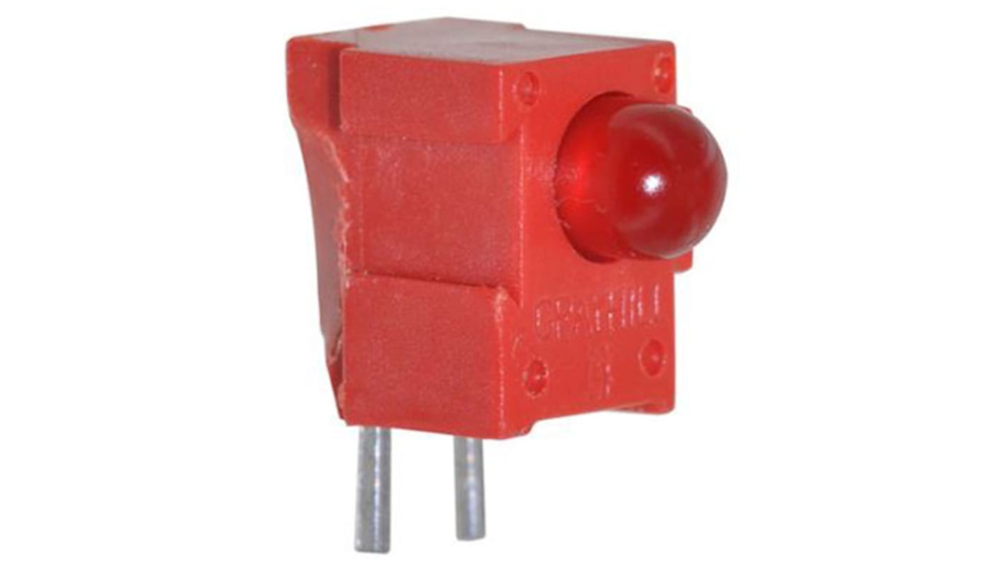Grayhill Illuminated Push Button Switch, PCB, SPST, Red LED