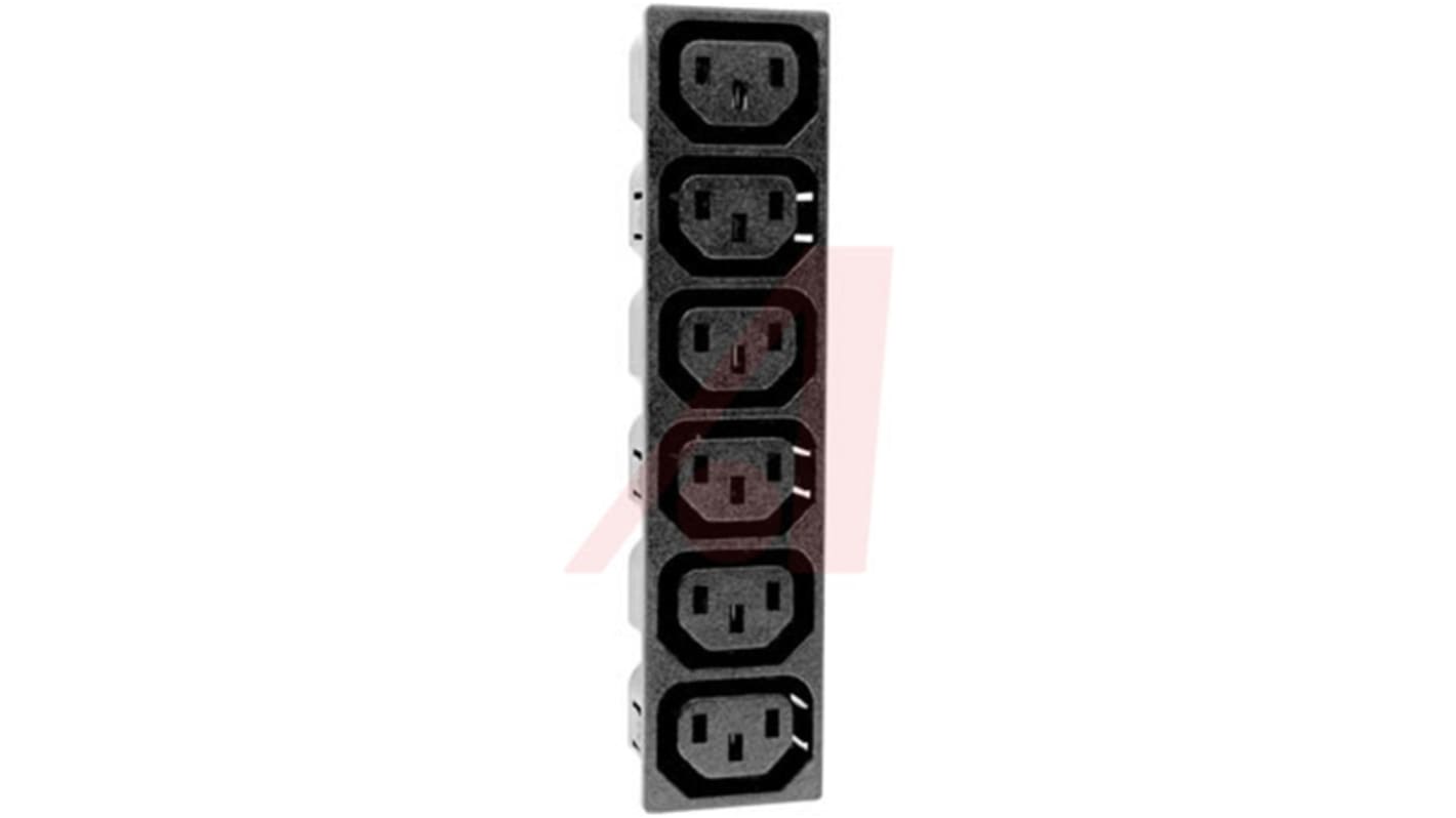 Conector IEC hembra Schurter, Recto, Montaje en Panel, 250 V, 10A, , con interruptor , Ø de cable 6.0mm