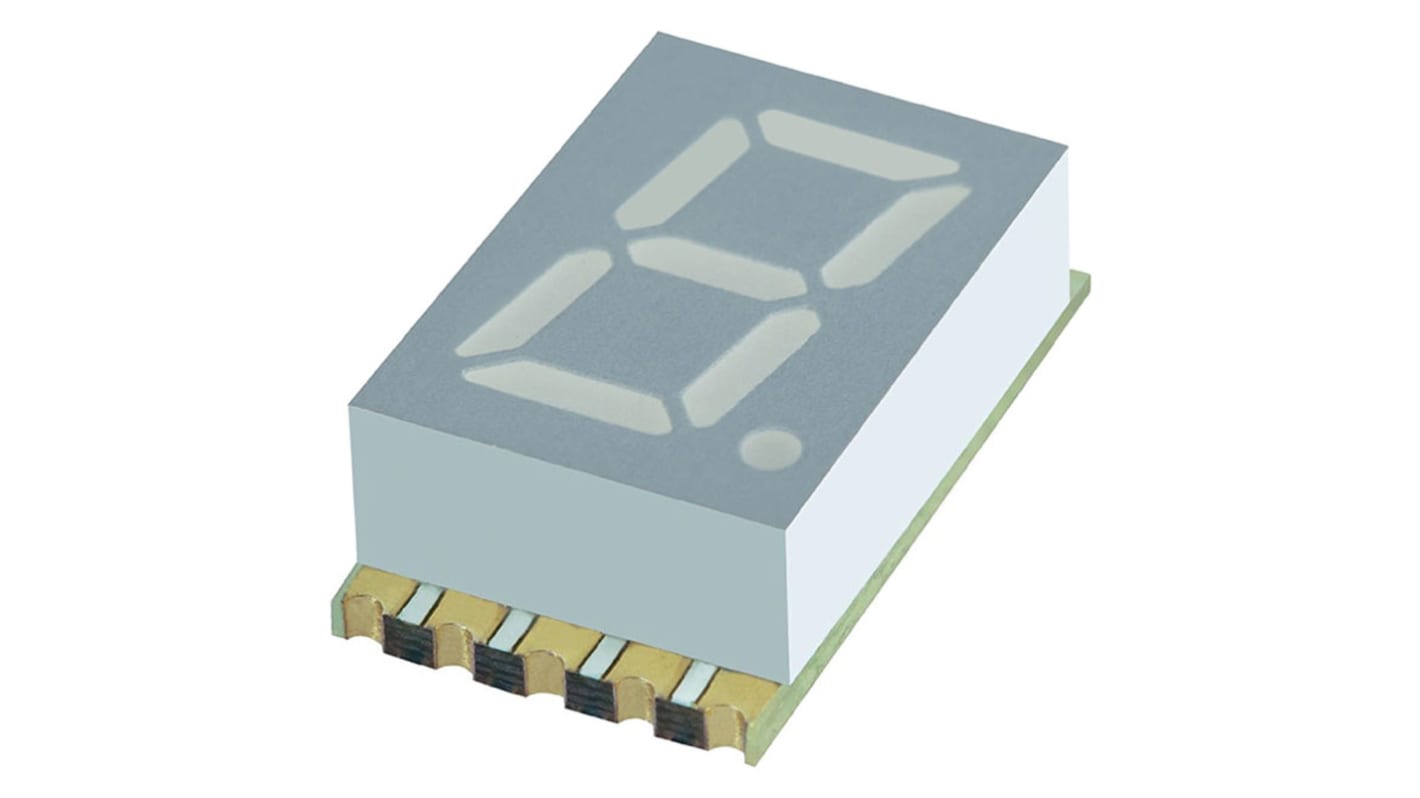 KCSC03-123 Kingbright 7-Segment LED Display, CC Green 12 mcd RH DP 7 ...