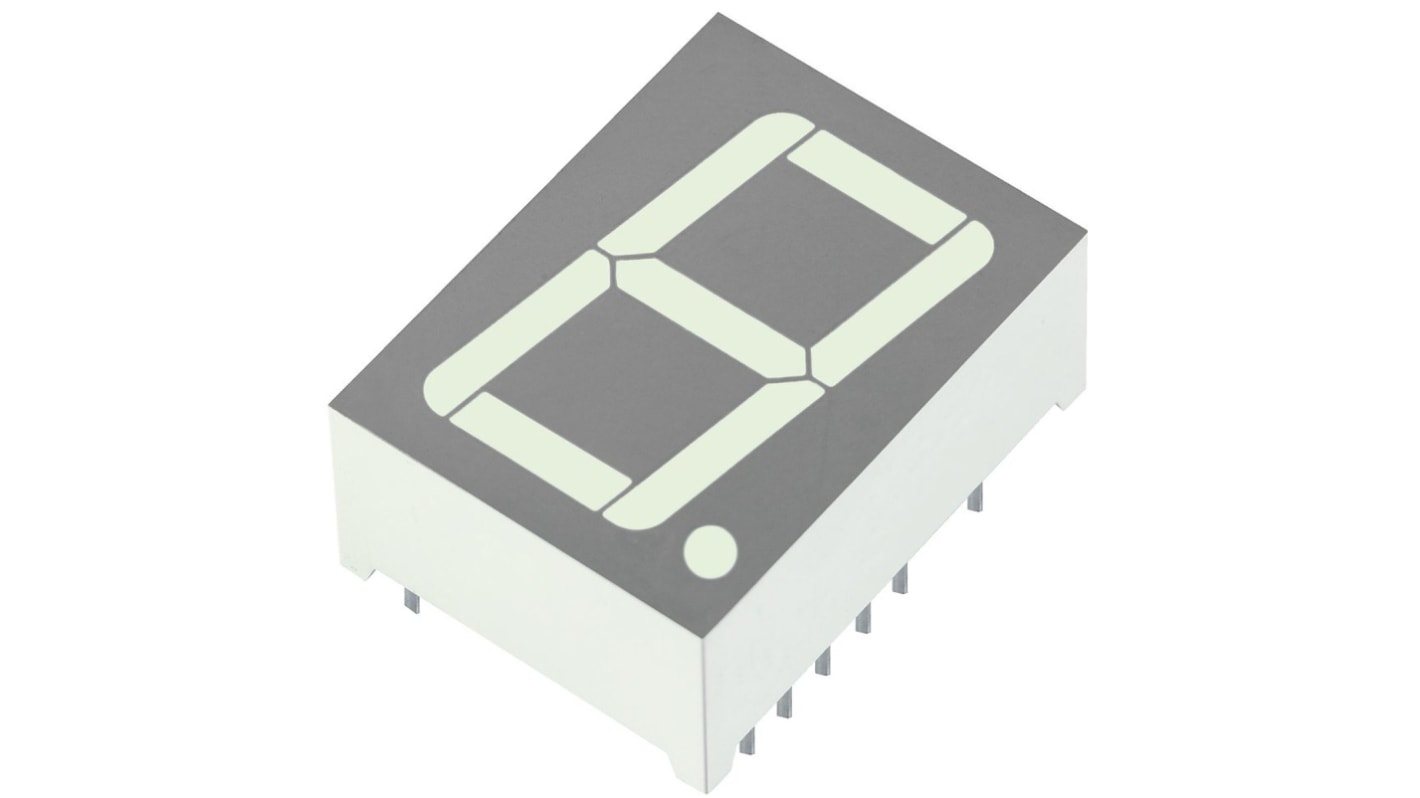 Kingbright LEDディスプレイ, 単桁桁, 赤, 数字表示器, 7セグメント, SA08-21SURKWA