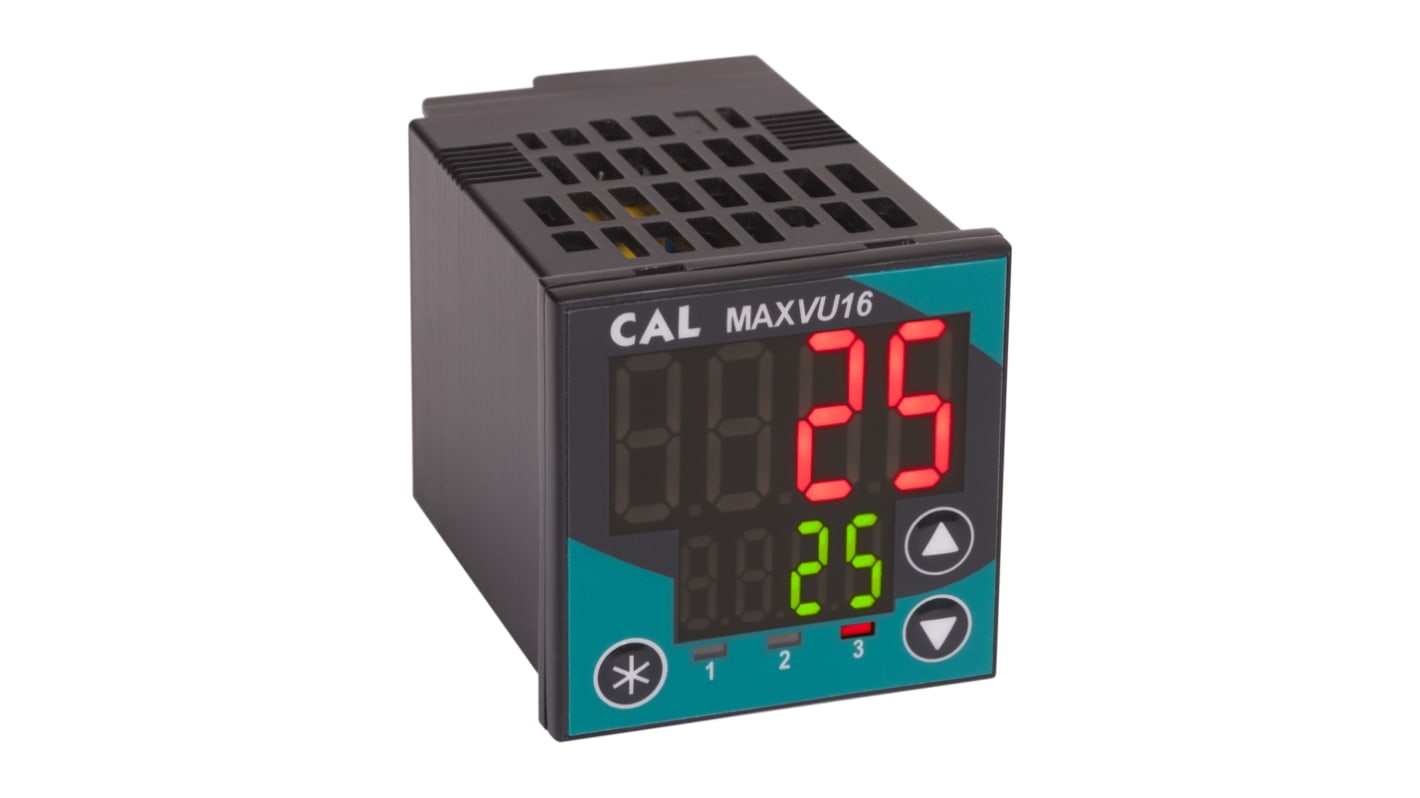 CAL MAXVU16 PID Temperaturregler 1/16 DIN, 2 x Relais, Halbleiterrelais Ausgang/ Universal, Pt100, Typ