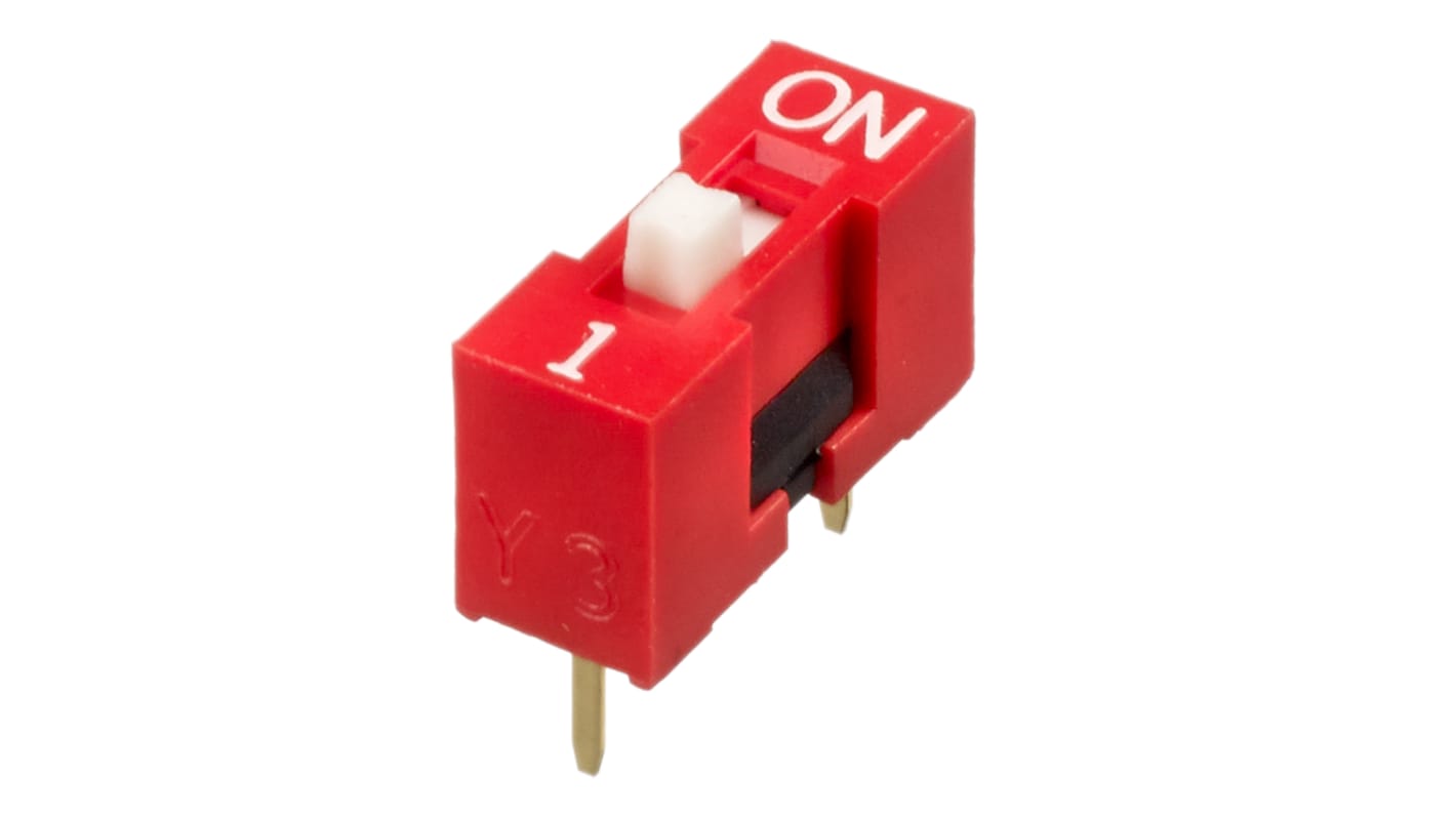 DIP switch, 1-polet, Hulmontering, Forhøjet 25 mA, 1-vejs, -40 → +85°C