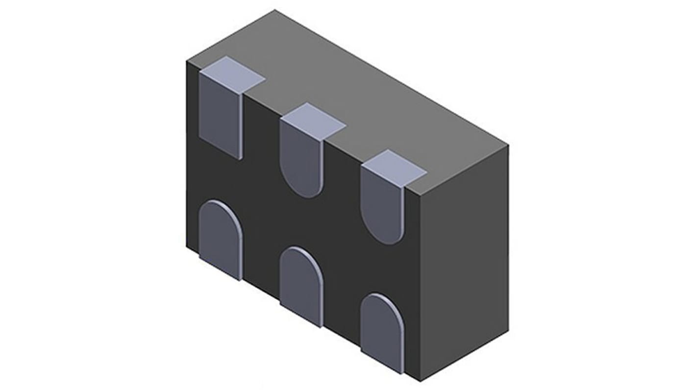 STMicroelectronics DVIULC6-2M6, Dual-Element Uni-Directional ESD Protection Array, 6-Pin μQFN