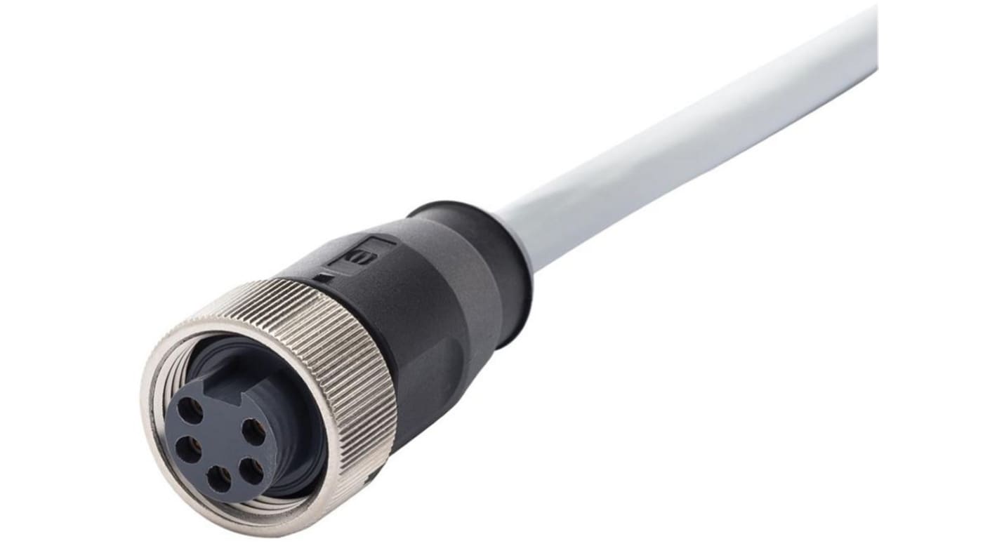 Cable de conexión Harting, con. A Circular de 7/8 pulg. Hembra, 3 polos, con. B Sin terminación, long. 5m, IP67