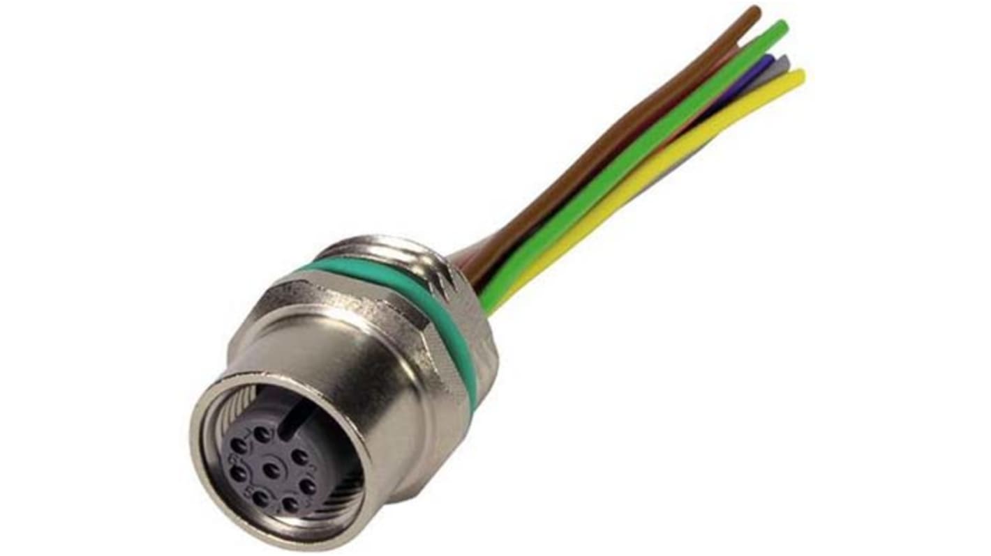 Cable de conexión HARTING, con. A M12 Hembra, 8 polos, con. B Sin terminación, cod.: A, long. 500mm, IP67