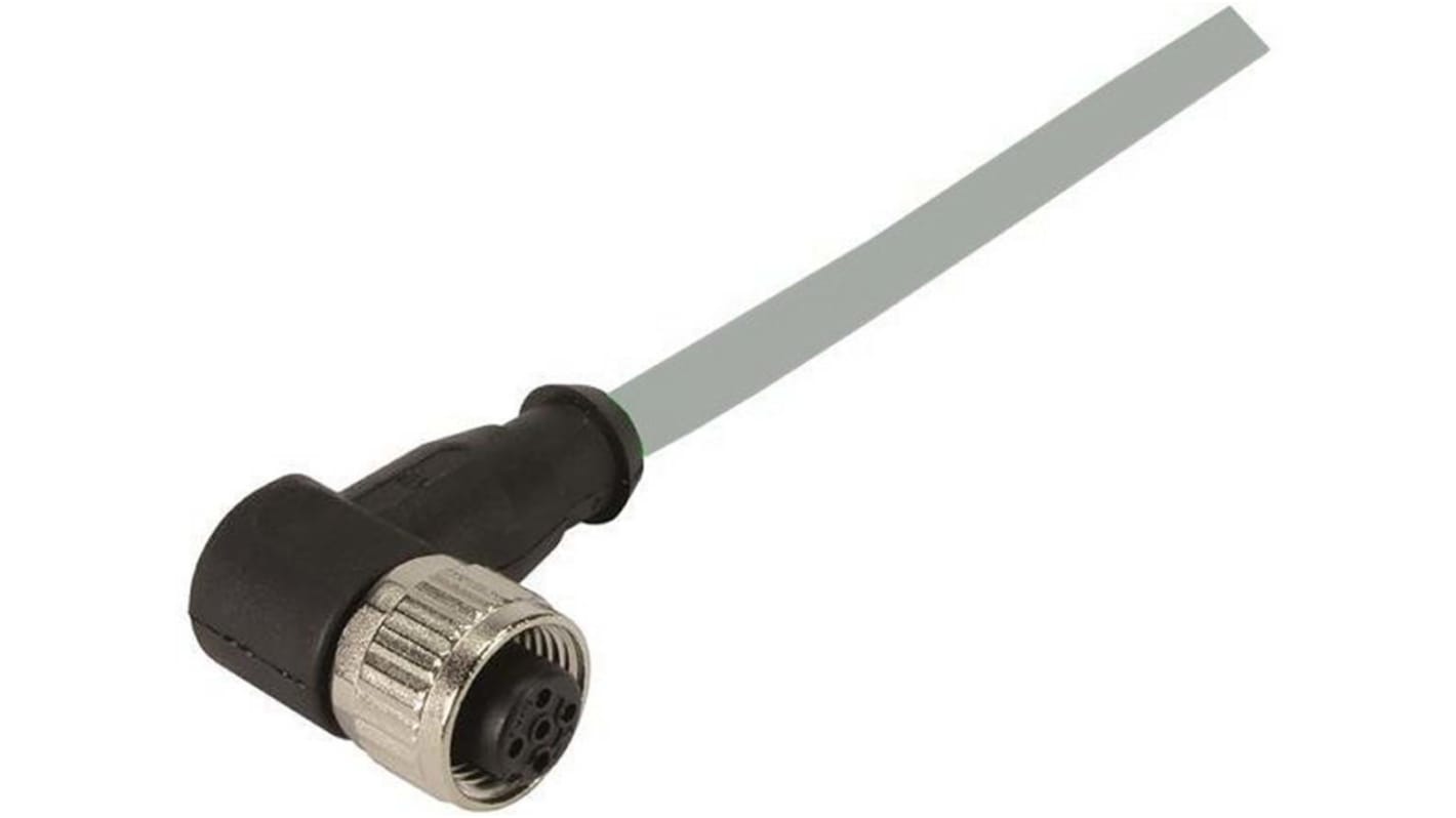 Cable de conexión Harting, con. A M12 Hembra, 4 polos, con. B Sin terminación, cod.: A, long. 10m, IP67