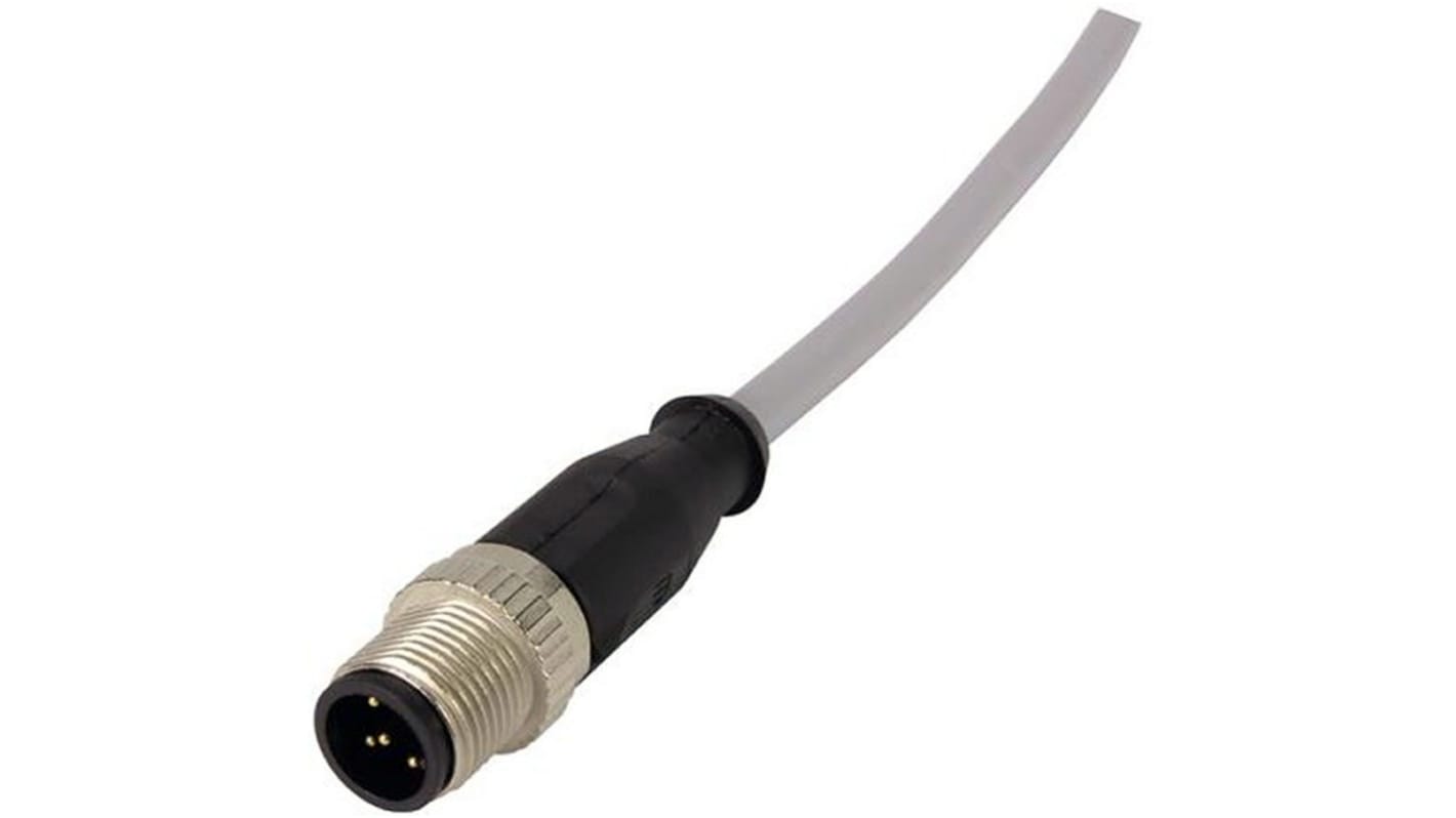 Cable de conexión Harting, con. A M12 Hembra, 4 polos, con. B M12 Macho, 4 polos, cod.: A, long. 5m, IP67