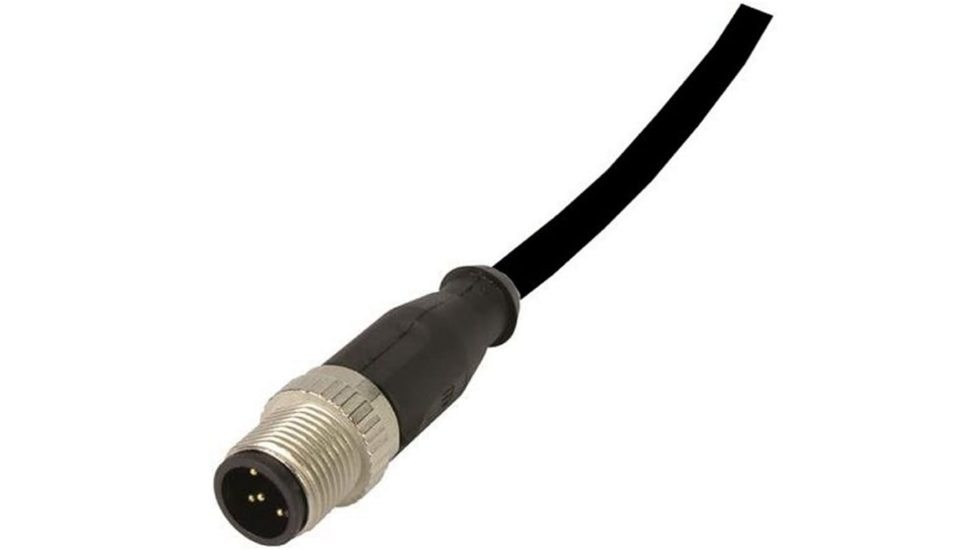 Cable de conexión Harting, con. A M12 Hembra, 4 polos, con. B M12 Macho, 4 polos, cod.: A, long. 5m, IP67