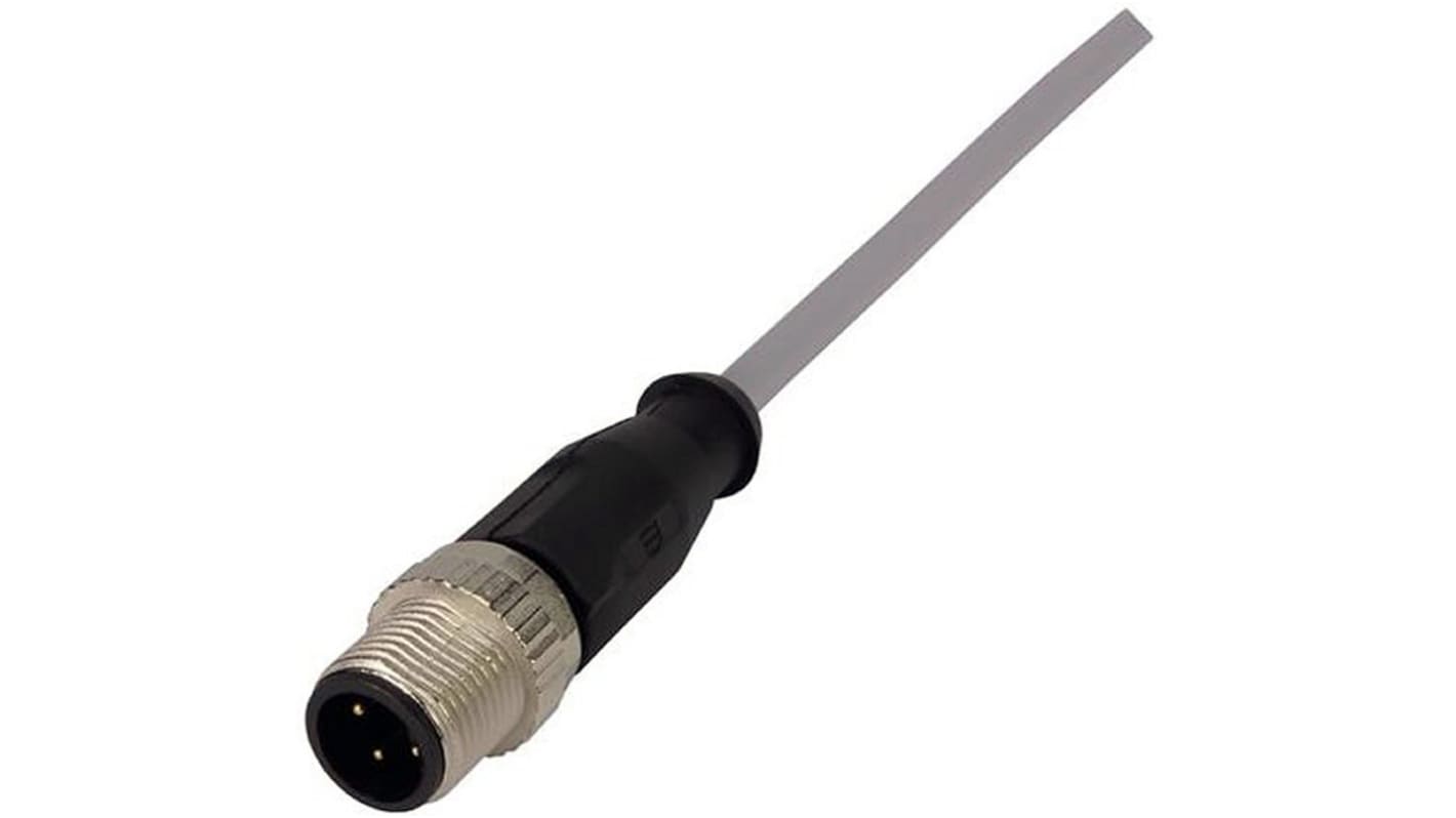 Harting Right Angle Female 4 way M12 to Straight Male 4 way M12 Sensor Actuator Cable, 10m