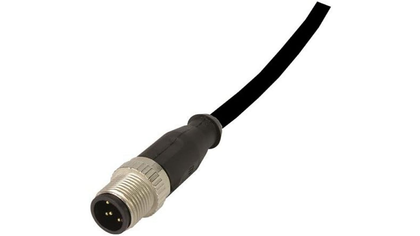 Cable de conexión HARTING, con. A M12 Hembra, 4 polos, con. B M12 Macho, 4 polos, cod.: A, long. 1m, IP67