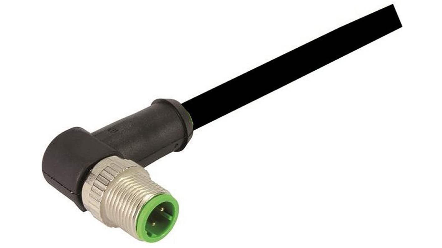 HARTING Right Angle Male 12 way M12 to Male 12 way Unterminated Sensor Actuator Cable, 1m