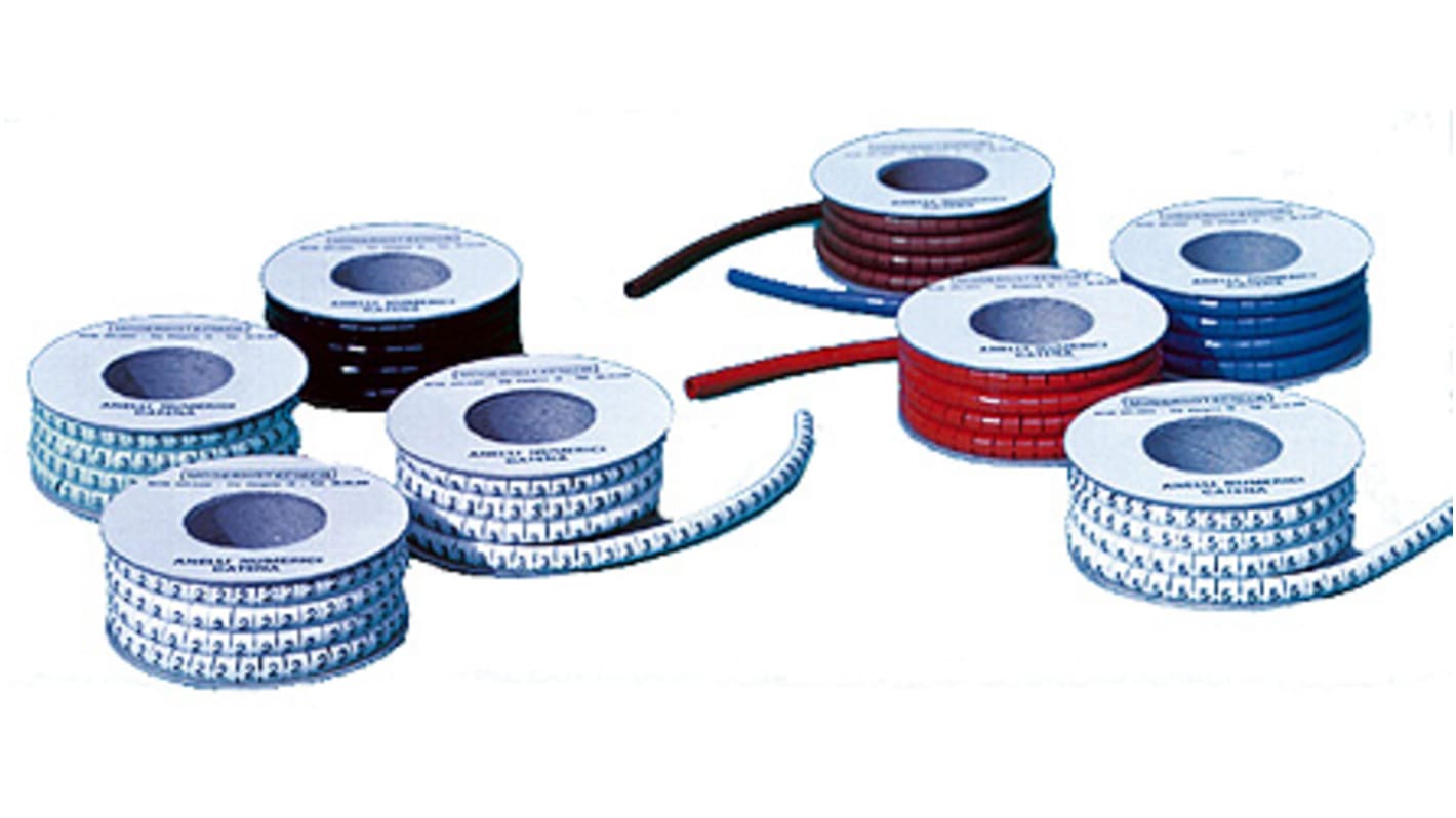 Marcadores de cable Brady Ademark de PVC Blanco, texto: 1, Ø máx. 2.3mm, montaje: Deslizante, 1000 uds.