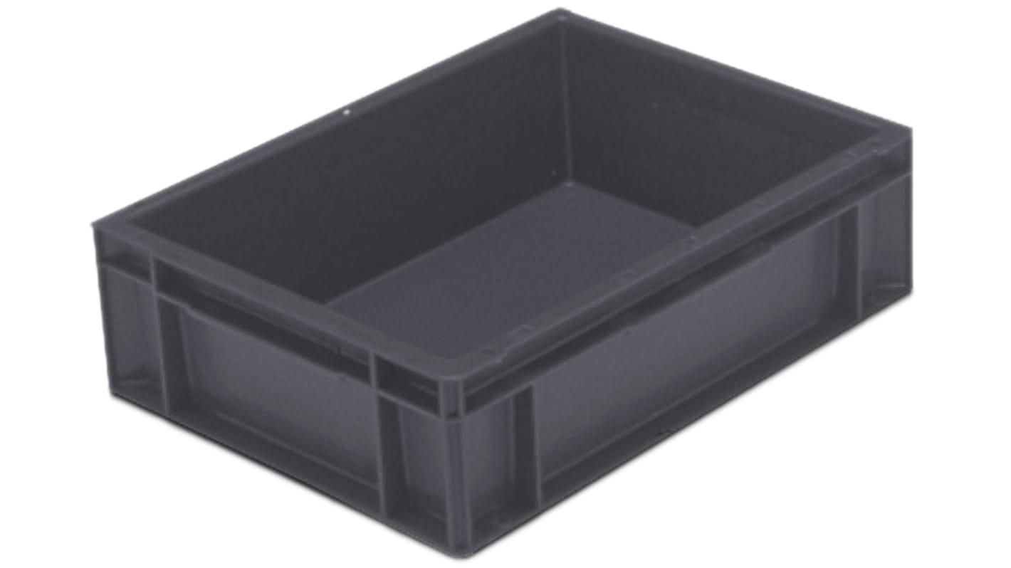 Schoeller Allibert 10L Grey PP Small Stacking Container, 118mm x 400mm x 300mm