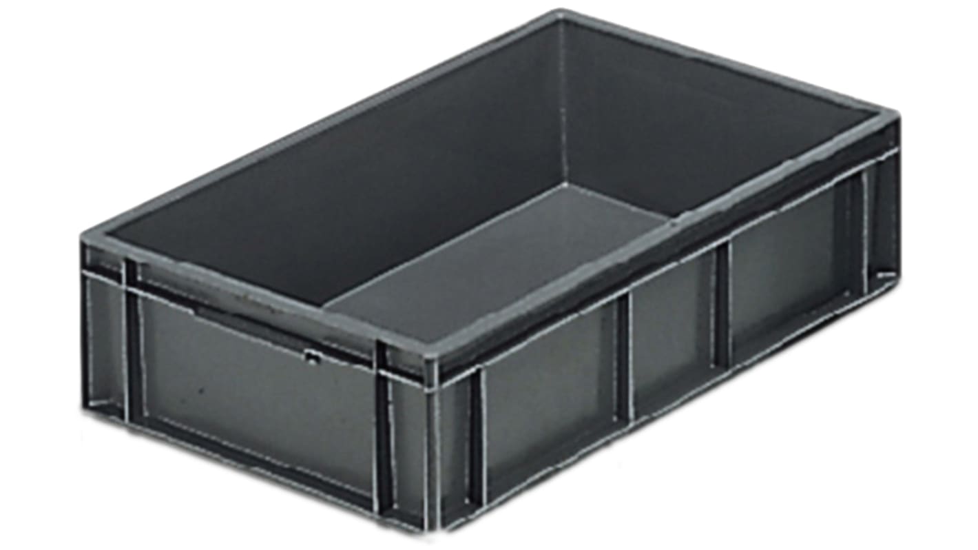 Schoeller Allibert 28L Grey PP Medium Stacking Container, 150mm x 600mm x 400mm