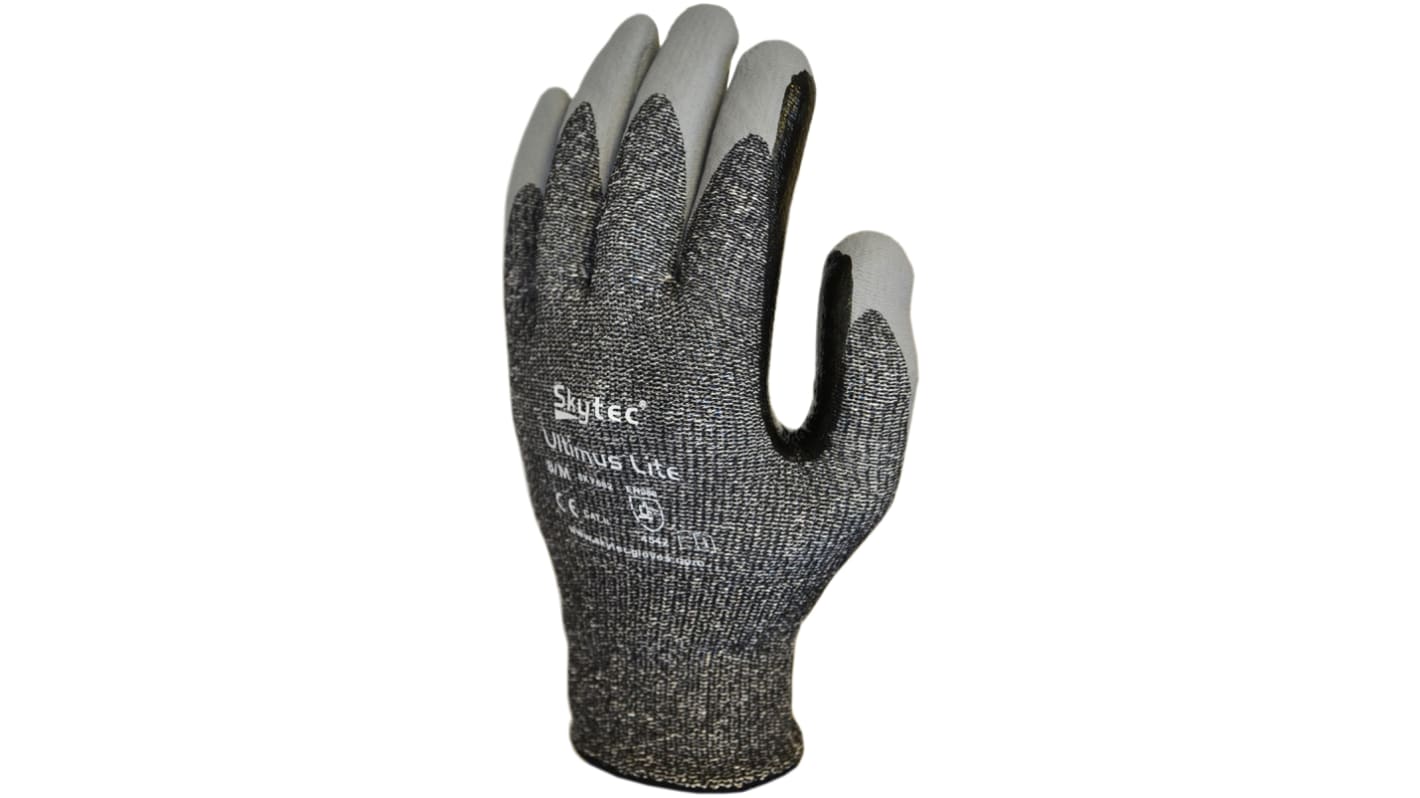 Skytec Grey Glass Fibre, HPPE Cut Resistant Work Gloves, Size 9, Nitrile Coating