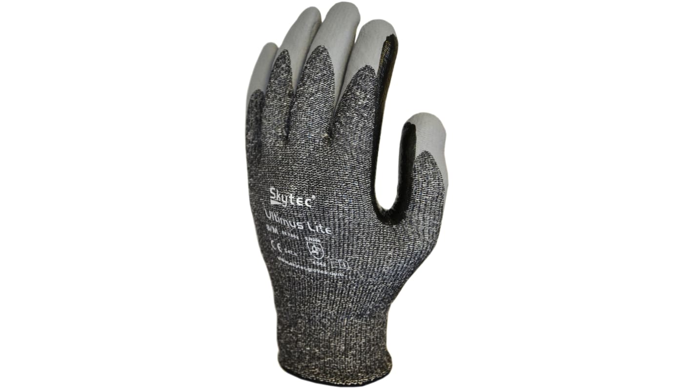 Skytec Grey Glass Fibre, HPPE Cut Resistant Work Gloves, Size 8, Nitrile Coating