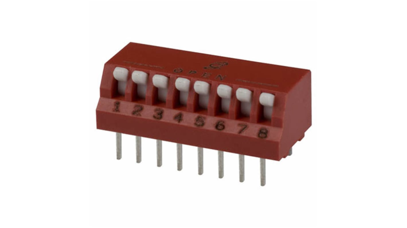 Grayhill 8 Way Through Hole DIP Switch SPST, Piano Actuator