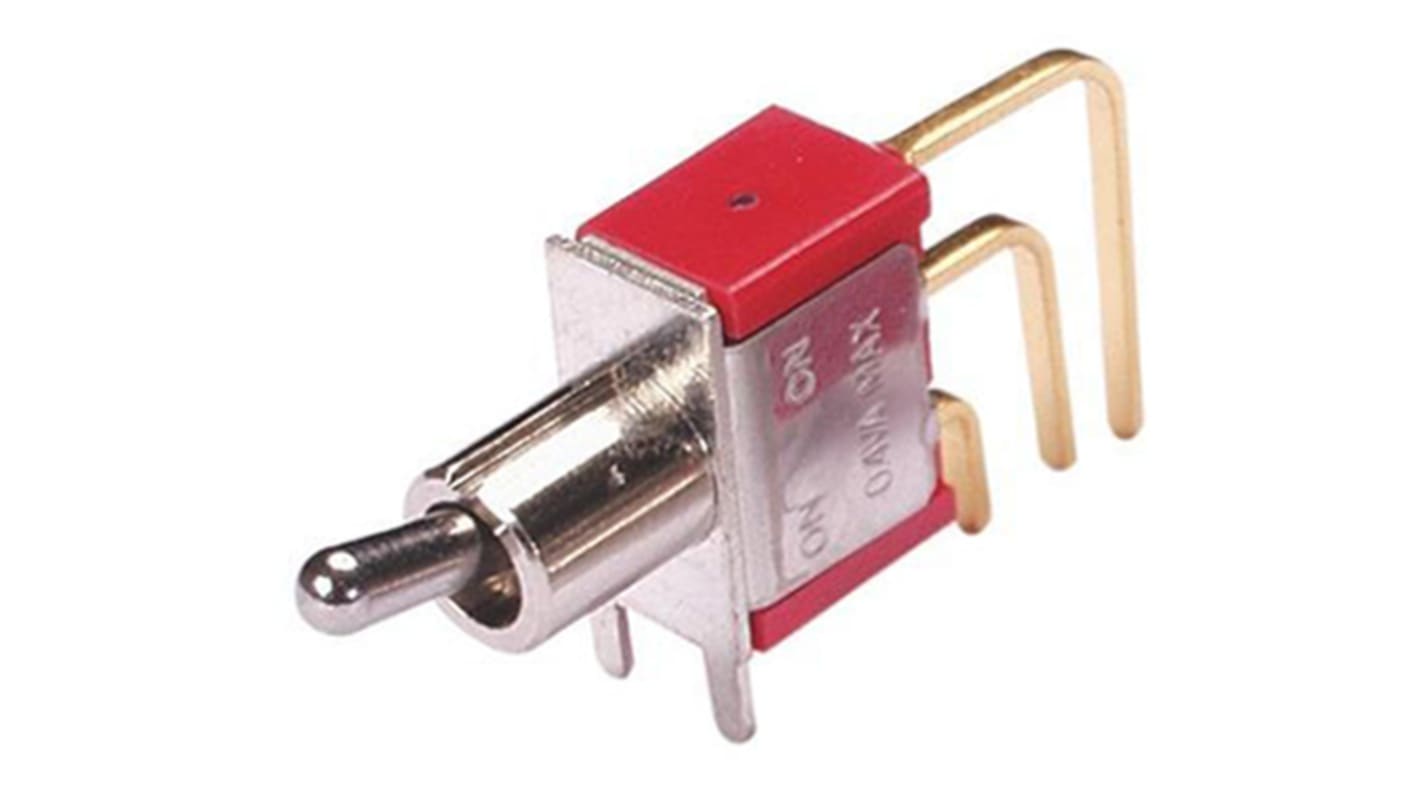 Grayhill Toggle Switch, PCB Mount, Latching, SPDT, Through Hole Terminal, 20V ac/dc