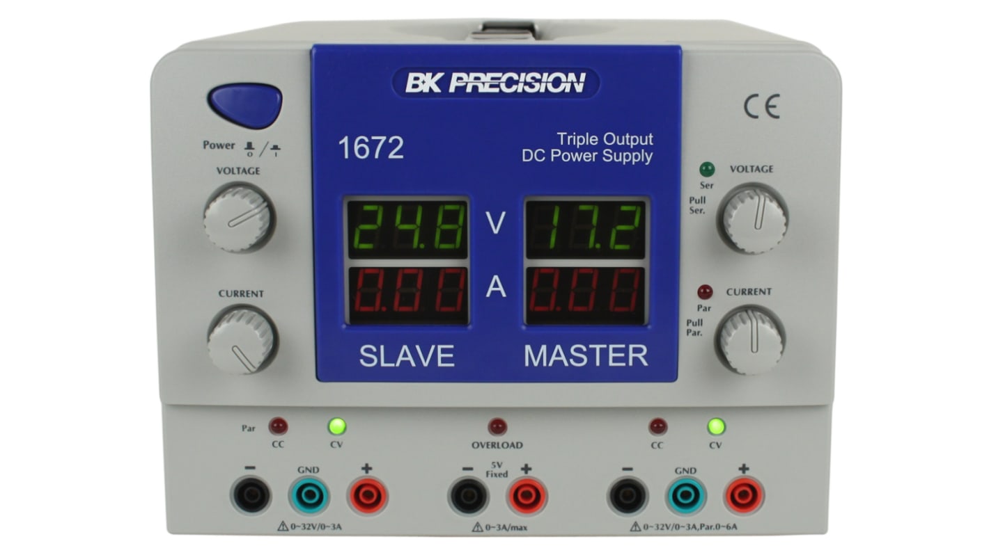 BK Precision 1672 Series Digital Bench Power Supply, 32V, 3A, 3-Output, 207W