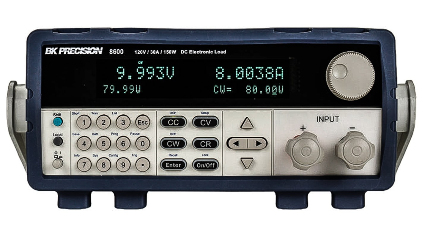 Elektronická zátěž DC BK8600 0 → 30 A 0 → 120 V. 0 → 150 W. 0 → 35 mΩ, řada: BK86 BK