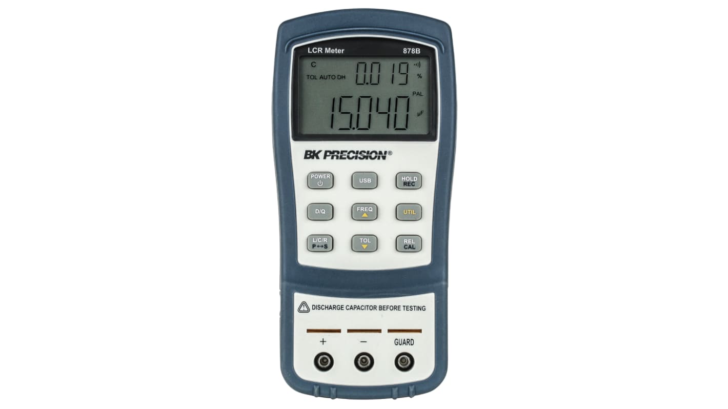 Tester LCR Portatile BK Precision BK878B, 20mF max, 10 MΩ max, 1000H max, 1kHz