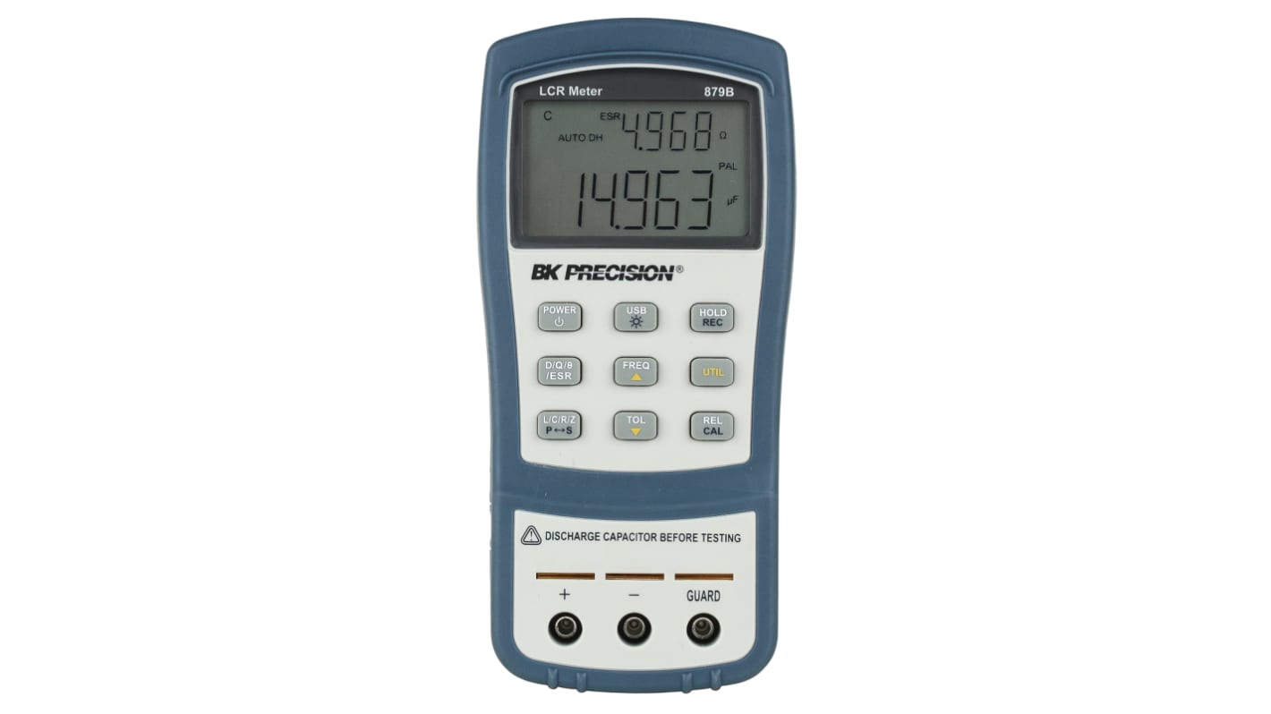 BK Precision BK879B LCR-Messgerät 20mF 10 MO 1000H, DKD/DAkkS-kalibriert Batterie Alkali, Handgerät, 10kHz LCD