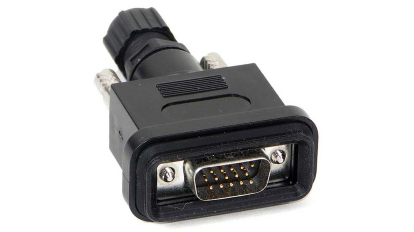 Carcasa de conector D Sub SérieDCC, Recta, 9 contactos Termoplástico, Negro, E, IP67