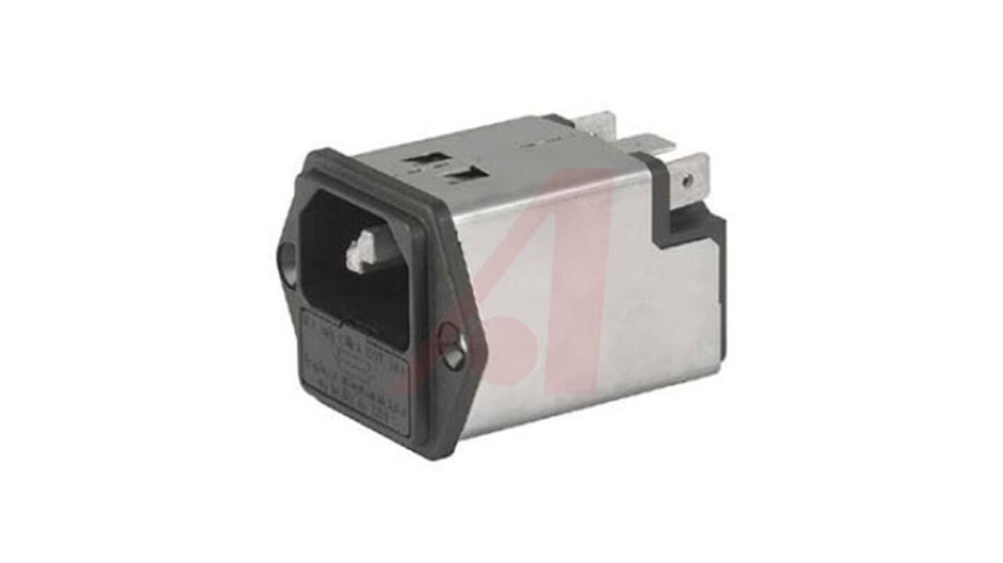 Filtro IEC Schurter con conector C14, 250 V ac, 2A, 50 (IEC) Hz, 60 (UL / CSA) Hz, con 1 fusible de 5 x 20mm, con