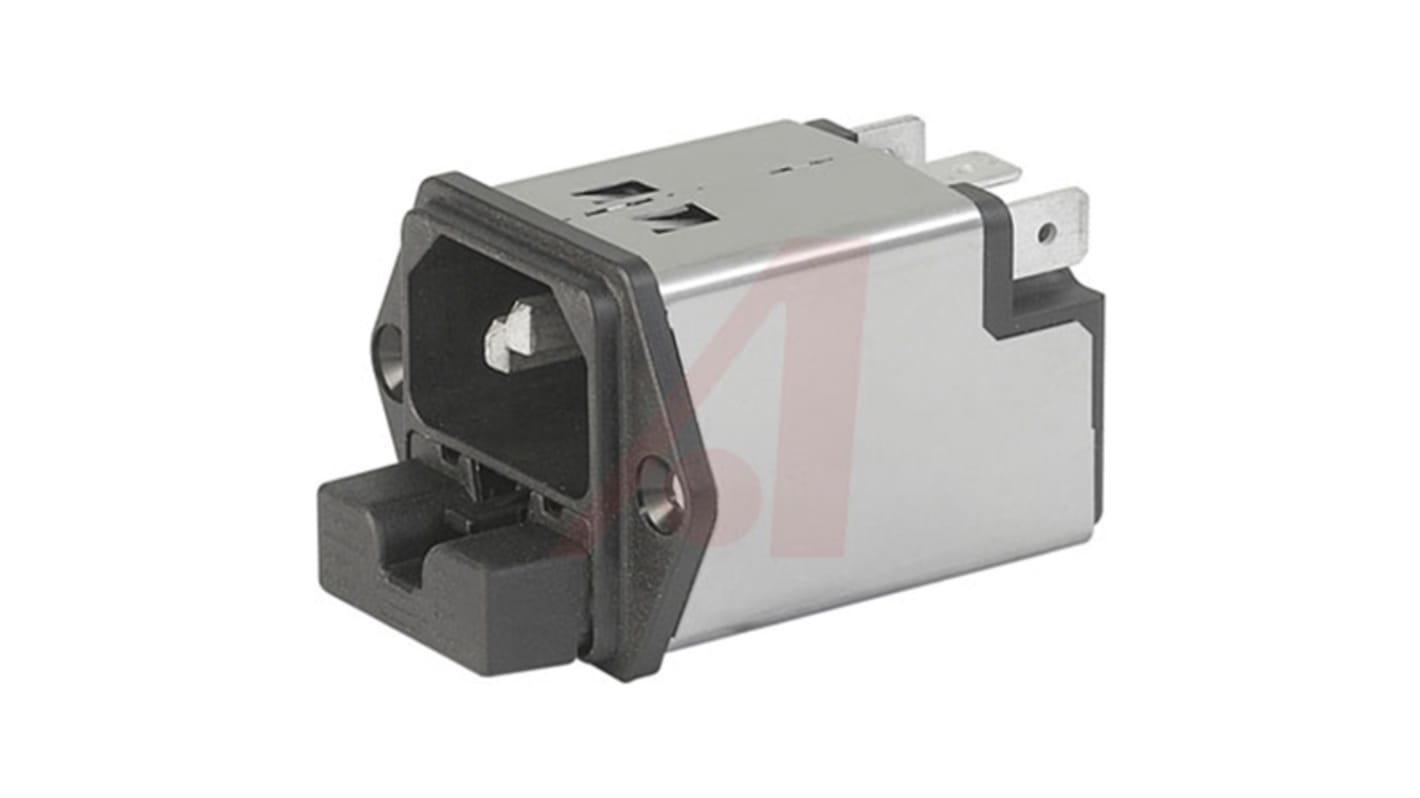 Filtro IEC Schurter con conector C14, 250 V ac, 10A, 50 (IEC) Hz, 60 (UL / CSA) Hz, con 2 fusibles de 5 x 20mm, con