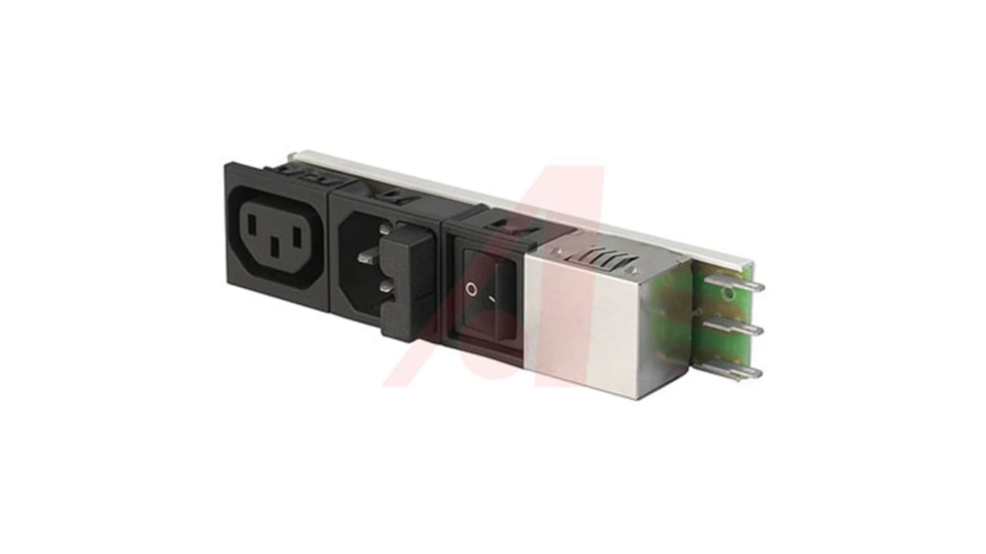 Schurter 4A, 250 V ac Male Panel Mount Filtered IEC Connector 5411.4253.153, Quick Connect 2 Fuse