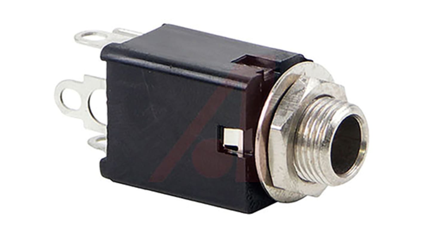 Switchcraft Klinken-Buchse 6,35 mm gerade, 5-polig Stereo, Gehäusemontage Lötanschluss