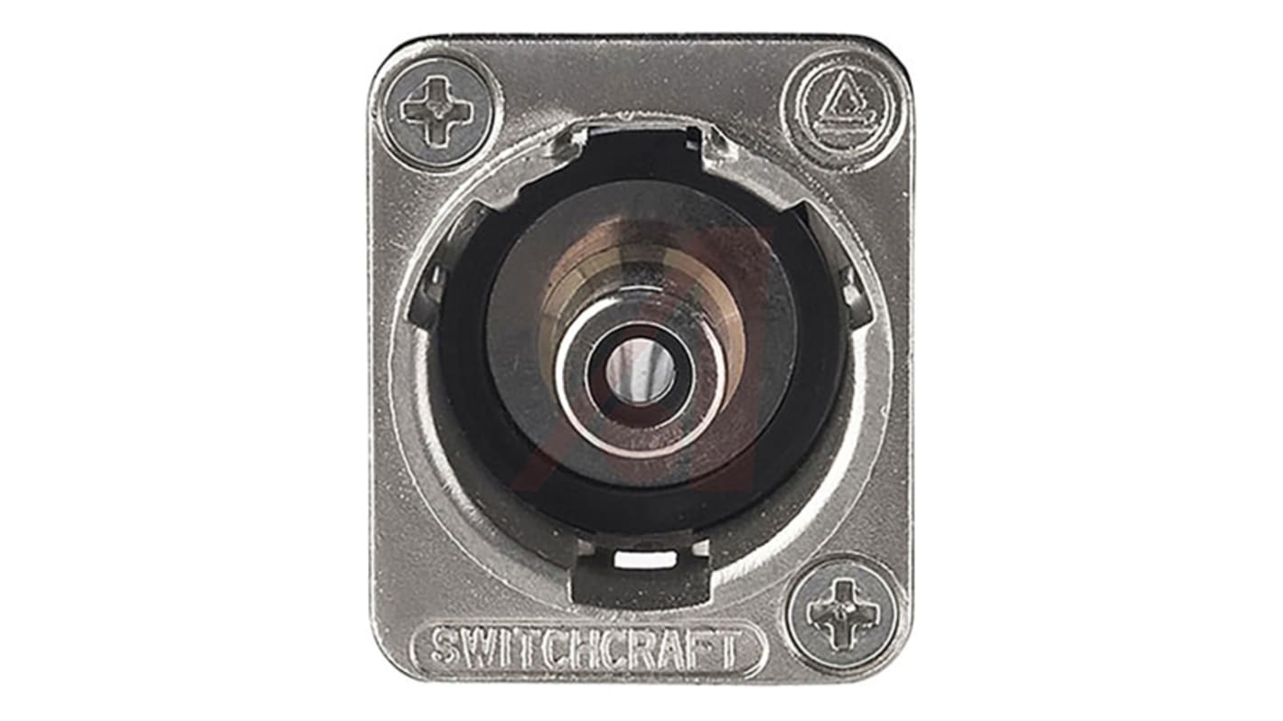 Switchcraft Buchse Abgewinkelt Schwarz Cinchstecker, Kontakt vernickelt, Tafelmontage