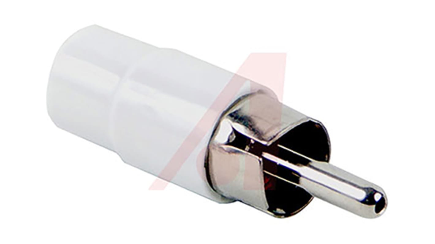 Conector RCA Macho Switchcraft, 6A, color Blanco, Montaje de Cable